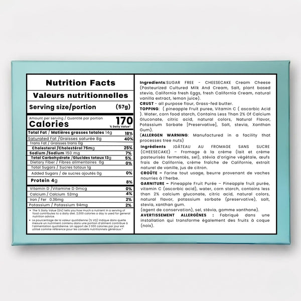 Andy Anand Sugar-Free Tropical Fruit Cheesecake 9-Inch, 2.6 lb – Diabetic-Friendly, Fresh-Baked