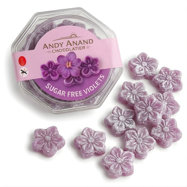 Sugar-Free Violet Dragées | Stevia-Sweetened Floral Hard Candy 3-Pack