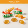 Individually wrapped sugar-free Italian ginger candies in three fruit flavors — Orange, Mango, and Lemon