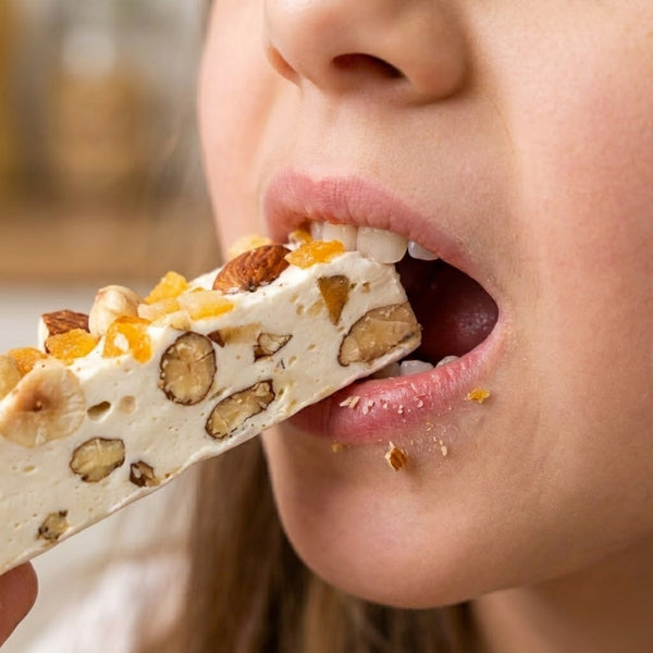 Andy Anand Spanish-style soft turrón blando with orange peel and wildflower honey, all-natural artisan candy