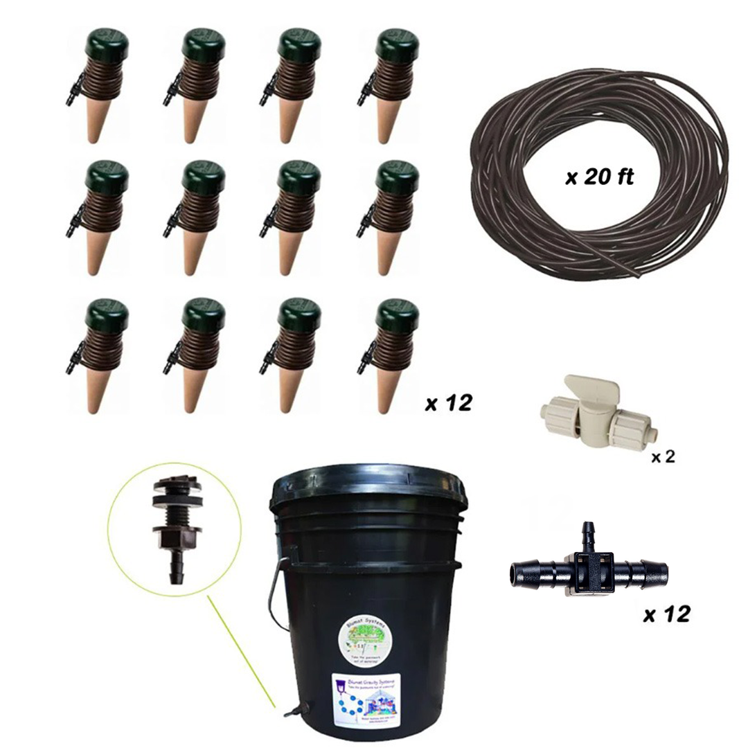 Blumat Classic Vacation Irrigation Kit with ceramic cones and 8mm mainline tubing for automatic houseplant watering