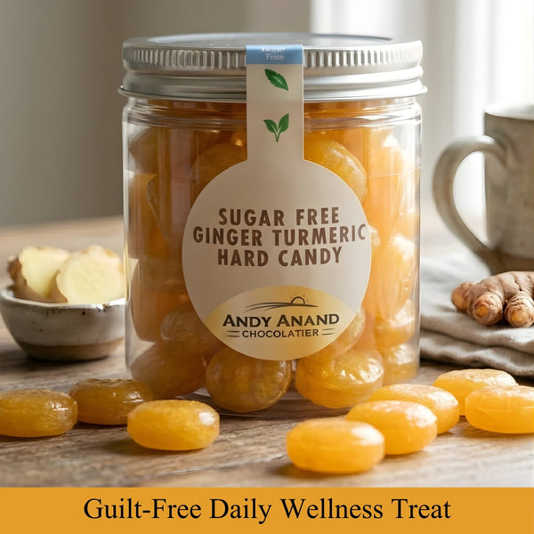 Sugar Free Ginger Turmeric Hard Candy – Keto, Vegan & Gluten Free | 50 Pc, 7 Oz