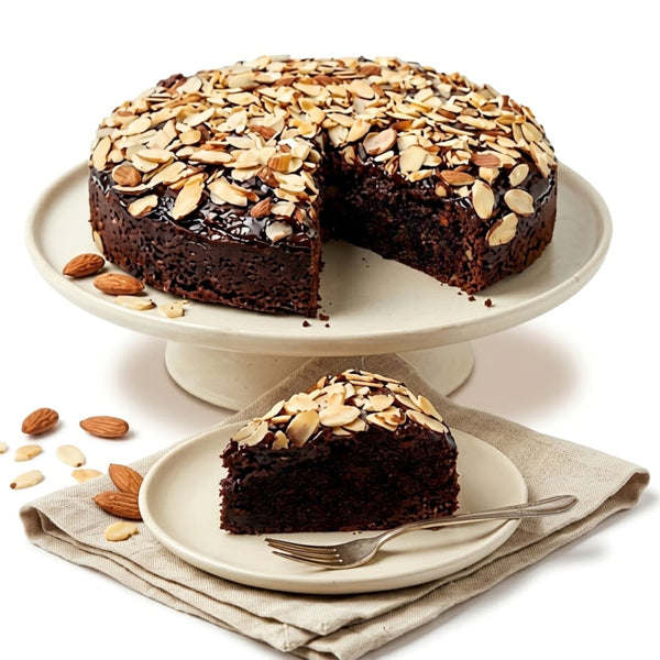 Sugar-Free Chocolate Almond Cake – 9" Stevia & Monk Fruit Sweetened, 2.5 lb