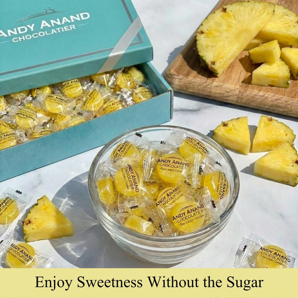 Andy Anand Sugar-Free Pineapple Hard Candy 7 oz packaging detail