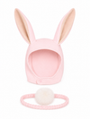 Pink Bunny Bonnet and Bunny Tail Set with lop-eared design