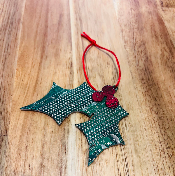 Ornements de circuits imprimés - Canne en sucre, couronne et houx