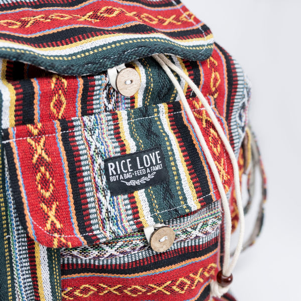 Recycled Travel Backpack Delhi shown from a side angle