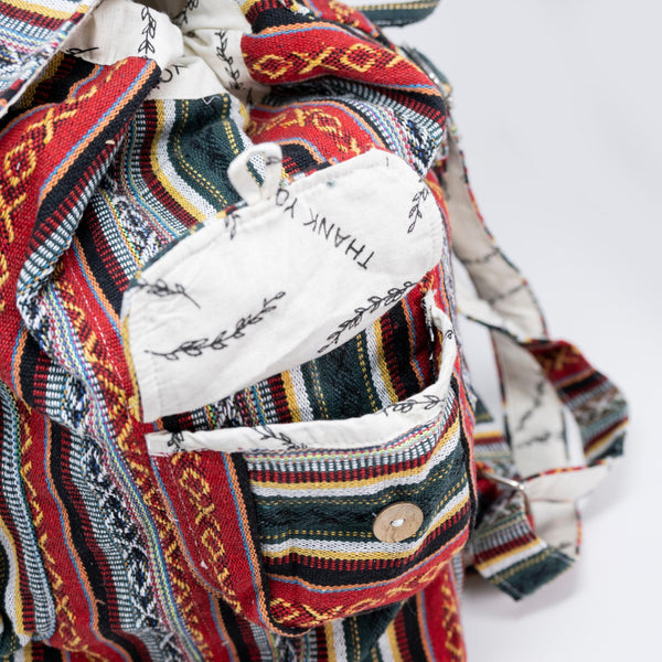 Recycled Travel Backpack Delhi - Upcycled Burlap Rice Bag