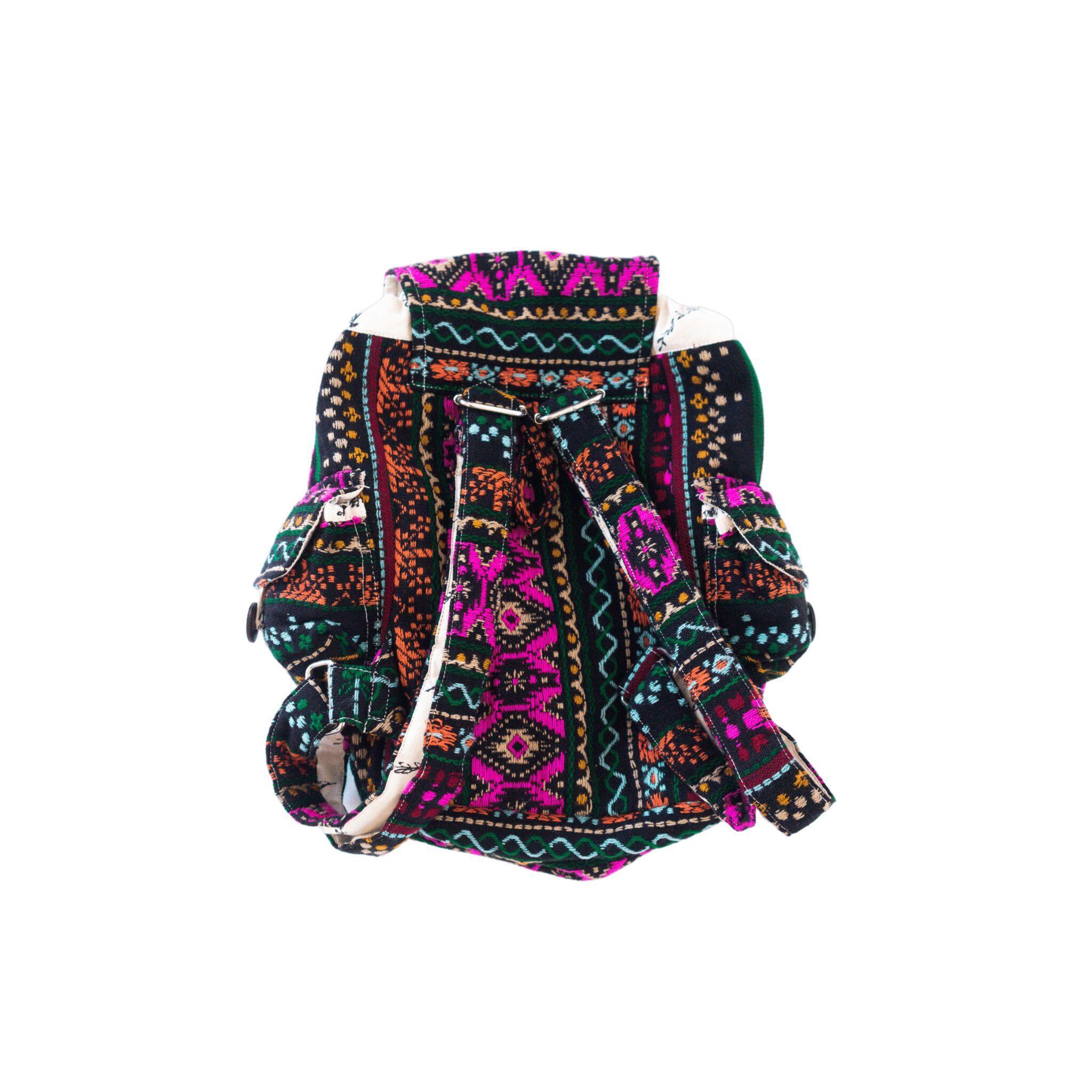 Mini Recycled Travel Backpack Dana shown from a side angle highlighting its compact travel size