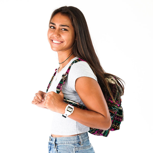 Interior or strap detail of the Mini Recycled Travel Backpack Dana