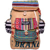 Mini Recycled Travel Backpack Agra Special made from upcycled burlap rice bags with black pocket detail