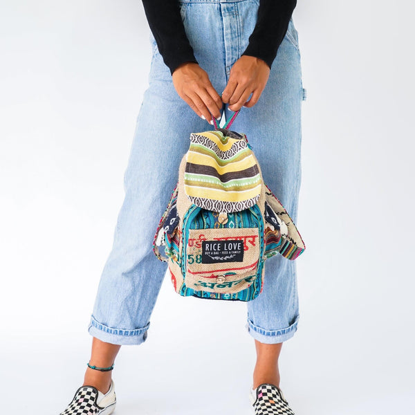 Mini Recycled Travel Backpack Goa styled as an everyday travel bag