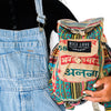 Mini Recycled Travel Backpack Kochi made from upcycled burlap rice bags, front view