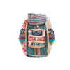 Mini Recycled Travel Backpack Kochi showing recycled burlap texture and stitching detail