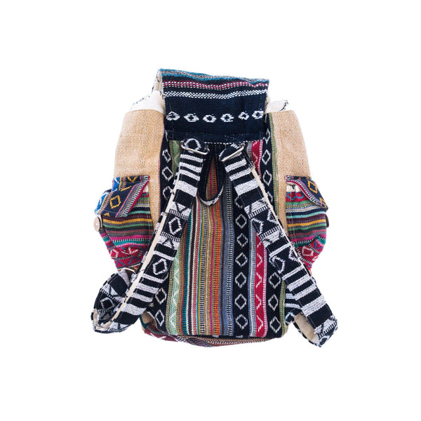 Mini Recycled Travel Backpack Mumbai shown from the side