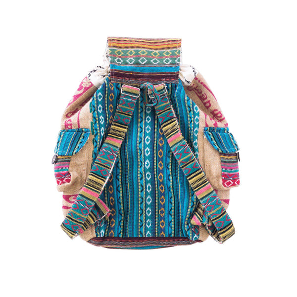 Recycled Travel Backpack Agra, a fair trade bag made from recycled jute material