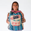 Recycled Travel Backpack Chennai made from upcycled burlap rice bags