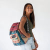 Recycled Travel Backpack Chennai from Rice Love shown from a side angle