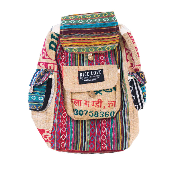 Recycled Travel Backpack Jaipur displayed showing unique bag design