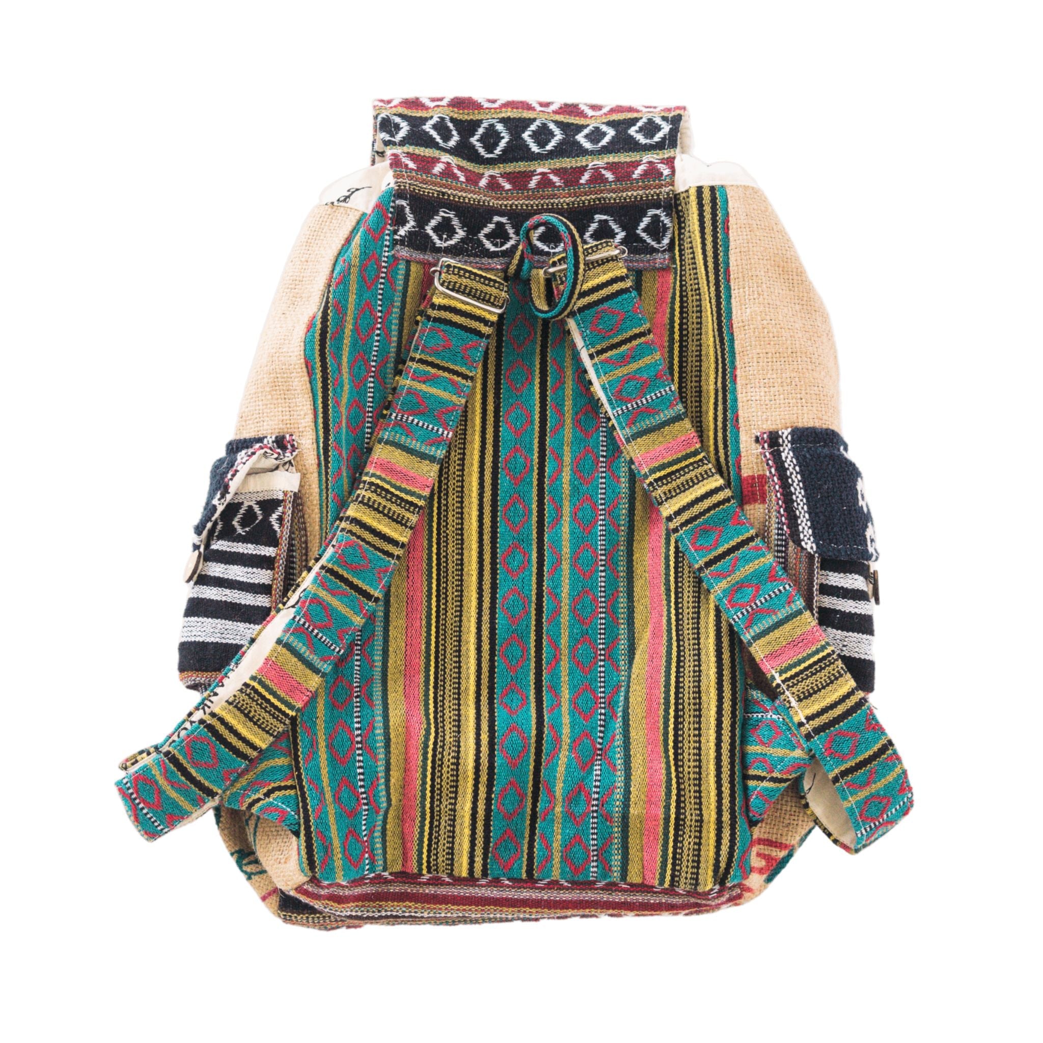 Recycled Travel Backpack Kochi - Upcycled Rice Bag Burlap