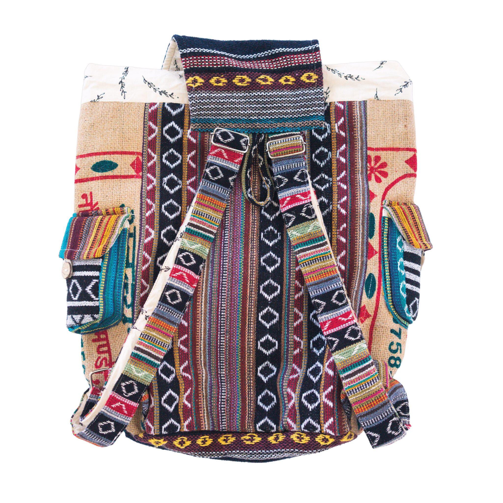 Recycled Travel Backpack Mumbai - Upcycled Rice Bag, Fair Trade