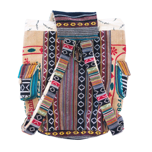 Recycled Travel Backpack Mumbai - Upcycled Rice Bag, Fair Trade