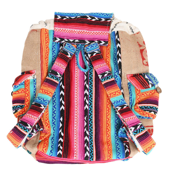 Ravi Recycled Travel Backpack – Upcycled Burlap Rice Bag