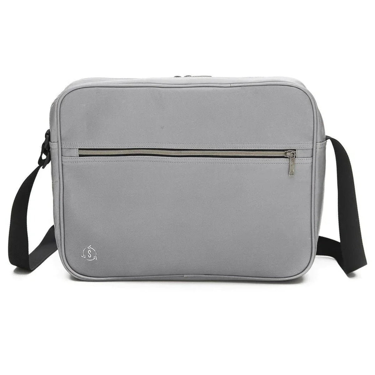 Groovy Messenger Bag in grey showing main compartment and 13-inch laptop sleeve