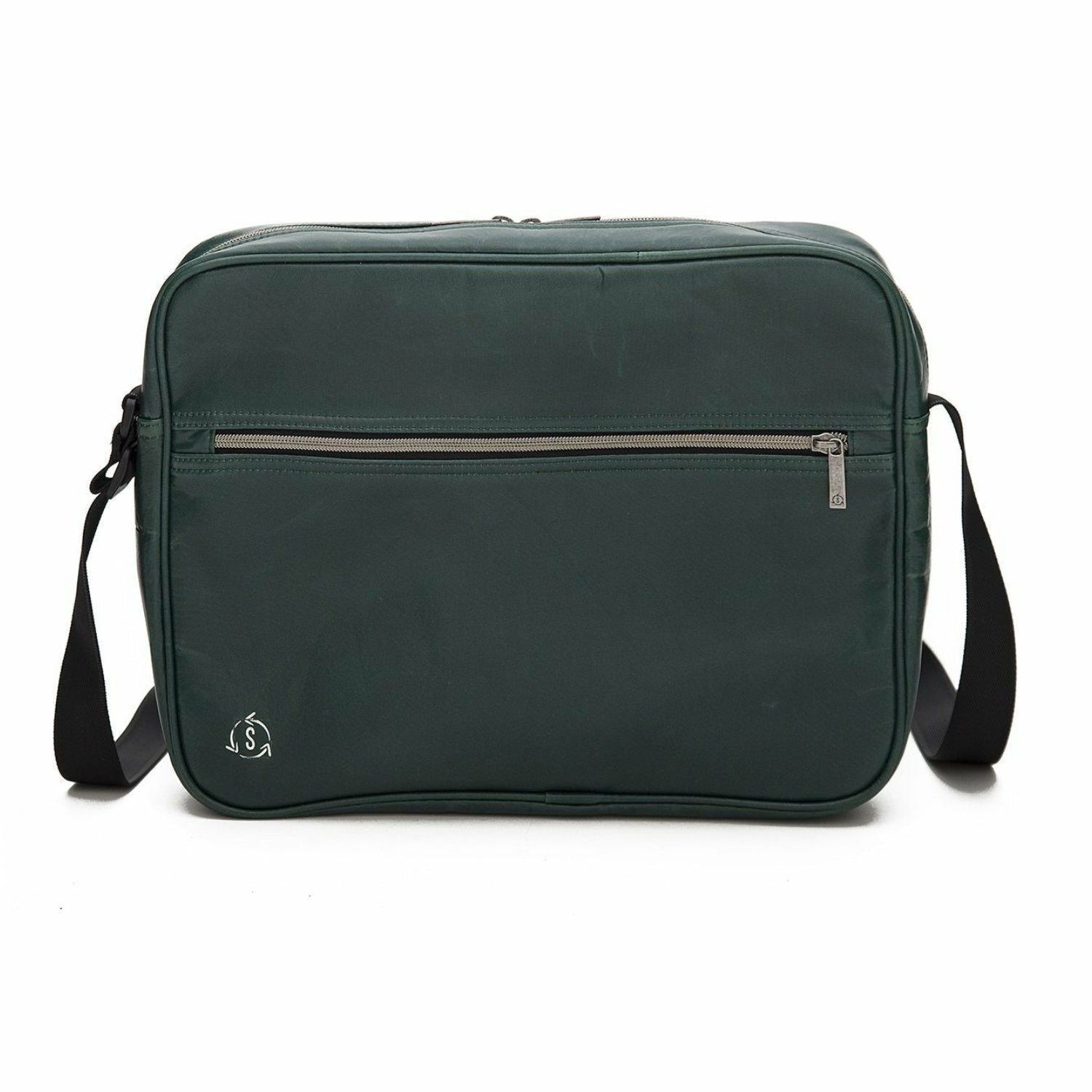 Groovy Messenger Bag in green with adjustable shoulder strap and multiple pockets