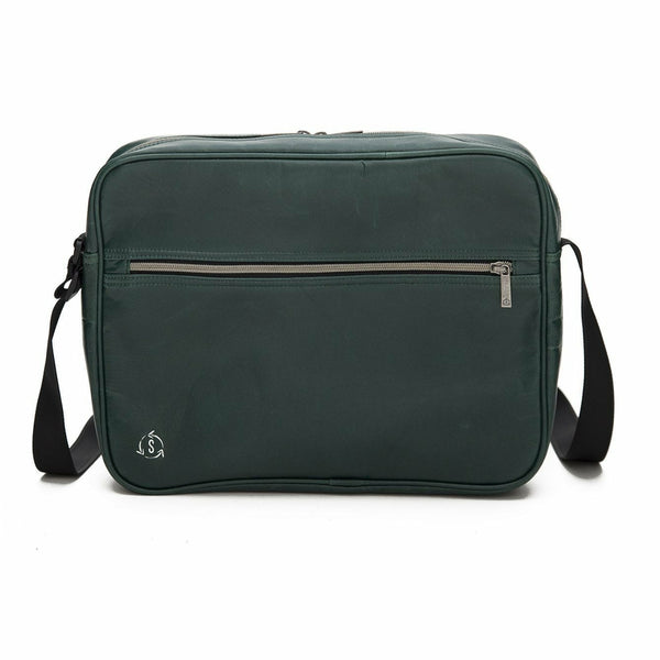 Groovy Messenger Bag in green with adjustable shoulder strap and multiple pockets