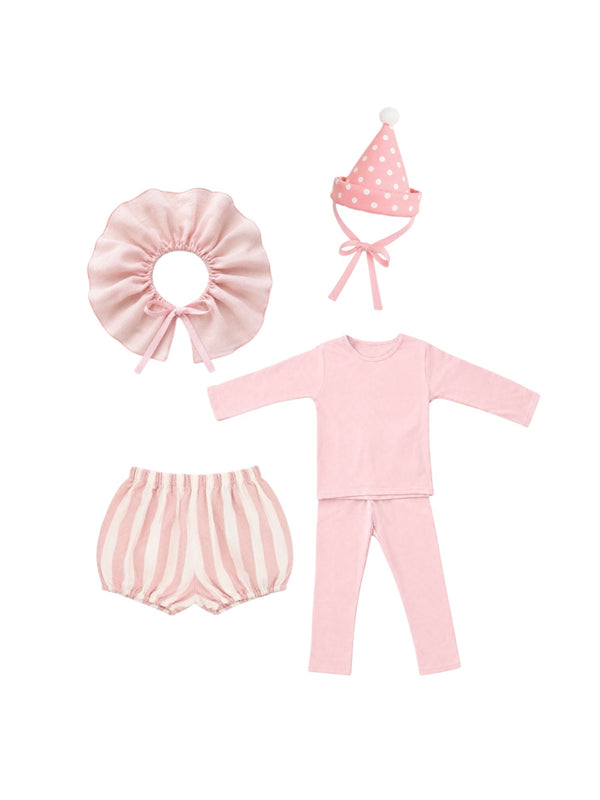 Pink Clown Costume for Baby & Kids – Cotton Halloween Dress-Up Set