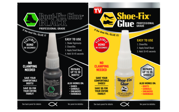 Boot-Fix and Shoe-Fix Glue 2-pack shoe repair adhesive set