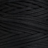 Close-up of Ganxxet Black Recycled T-Shirt Fabric Yarn showing 25mm flat fabric strip texture and weave detail