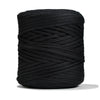 Ganxxet Black Recycled T-Shirt Fabric Yarn ball made from 95% recycled cotton on a white background