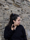 Balanced Geometry black hexagon stud earrings – nickel-free fair trade jewellery by Fair Anita