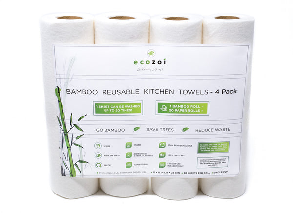 Ecozoi reusable bamboo paper towel sheet shown after being washed 50 times, still strong and intact