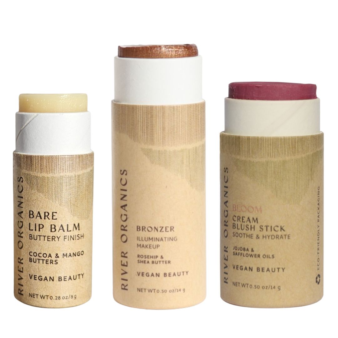 🌸 Lip + Highlighter + Blush Set – Naturally Radiant Beauty in 3 Simple Steps