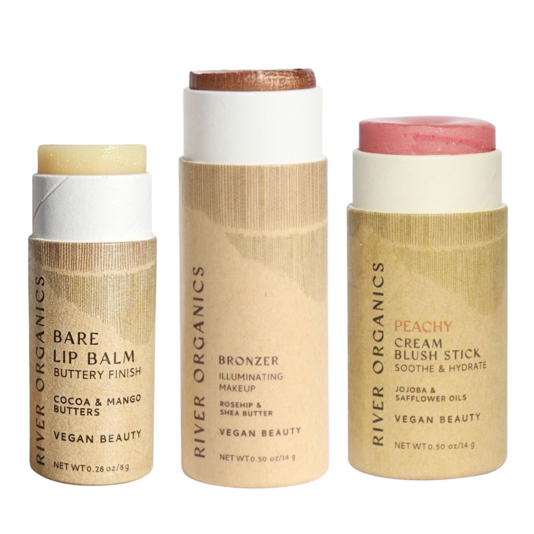 🌸 Lip + Highlighter + Blush Set – Naturally Radiant Beauty in 3 Simple Steps