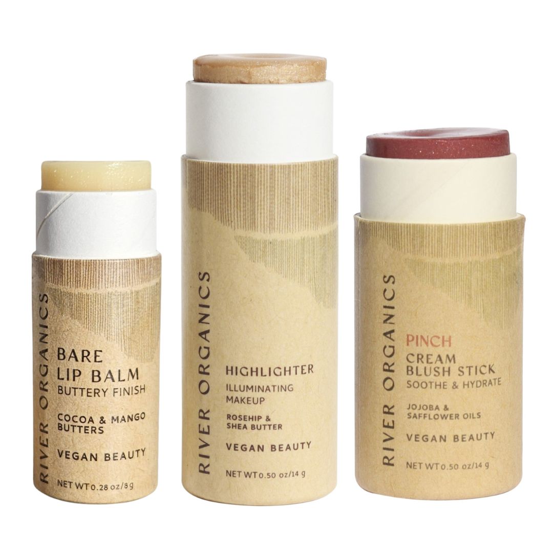 🌸 Lip + Highlighter + Blush Set – Naturally Radiant Beauty in 3 Simple Steps