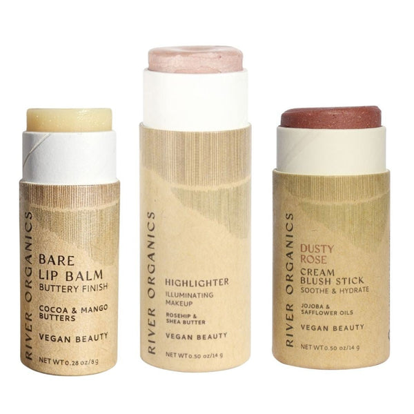 🌸 Lip + Highlighter + Blush Set – Naturally Radiant Beauty in 3 Simple Steps