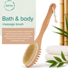 Natural Boar Bristle Bath & Body Massage Brush – Wooden Long Handle
