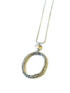Beaded Hollow Oval Pendant Necklace | Recycled Metal | Fair Anita