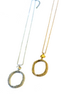 Beaded Hollow Oval Pendant Necklace | Recycled Metal | Fair Anita
