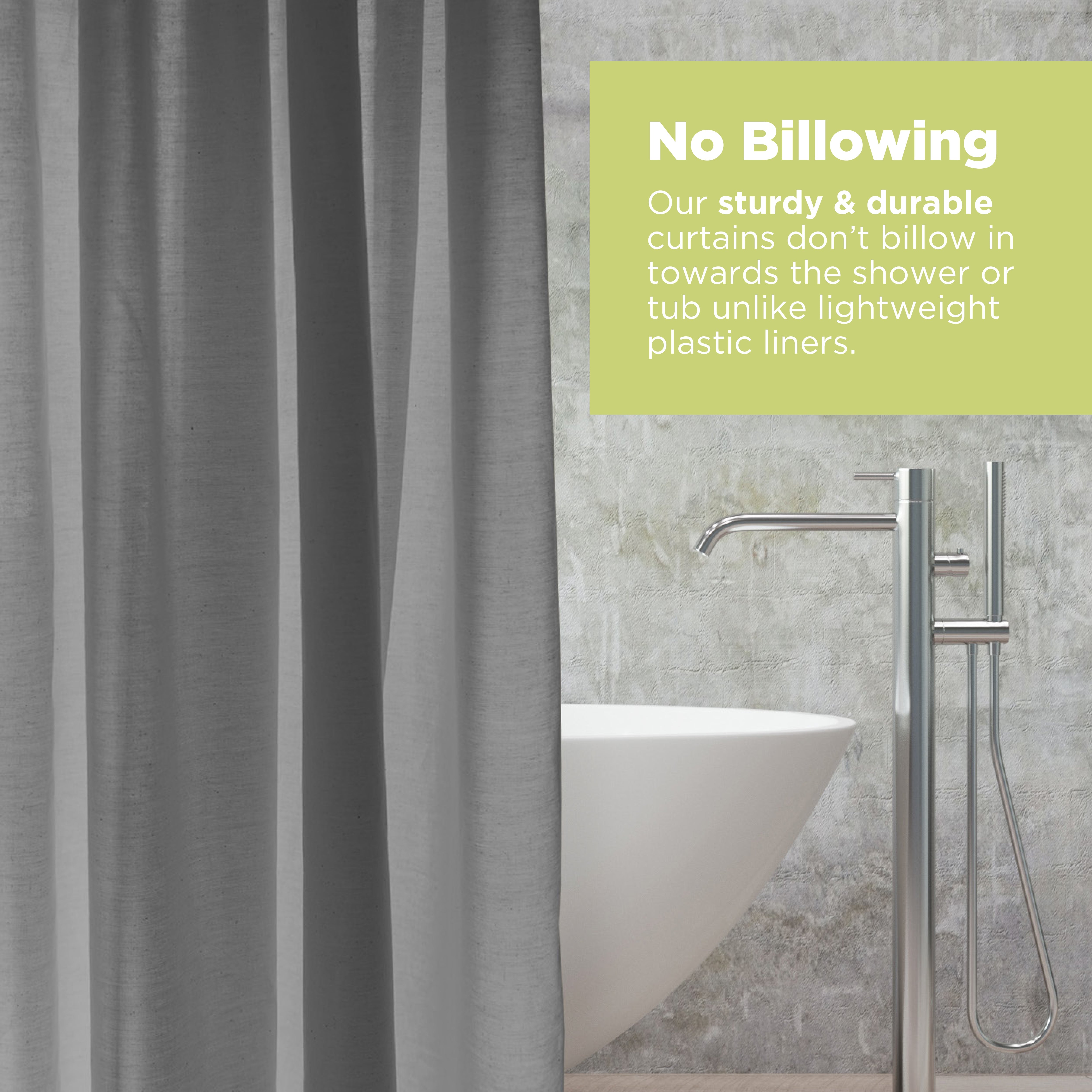 Organic Cotton Shower Curtain – Bath, Tub + Stall Sizes