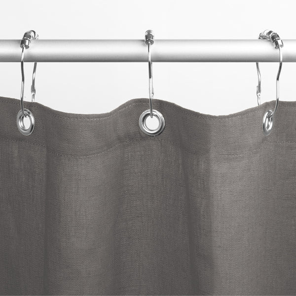 Bean Products natural linen shower curtain in gray for bath, tub and stall sizes