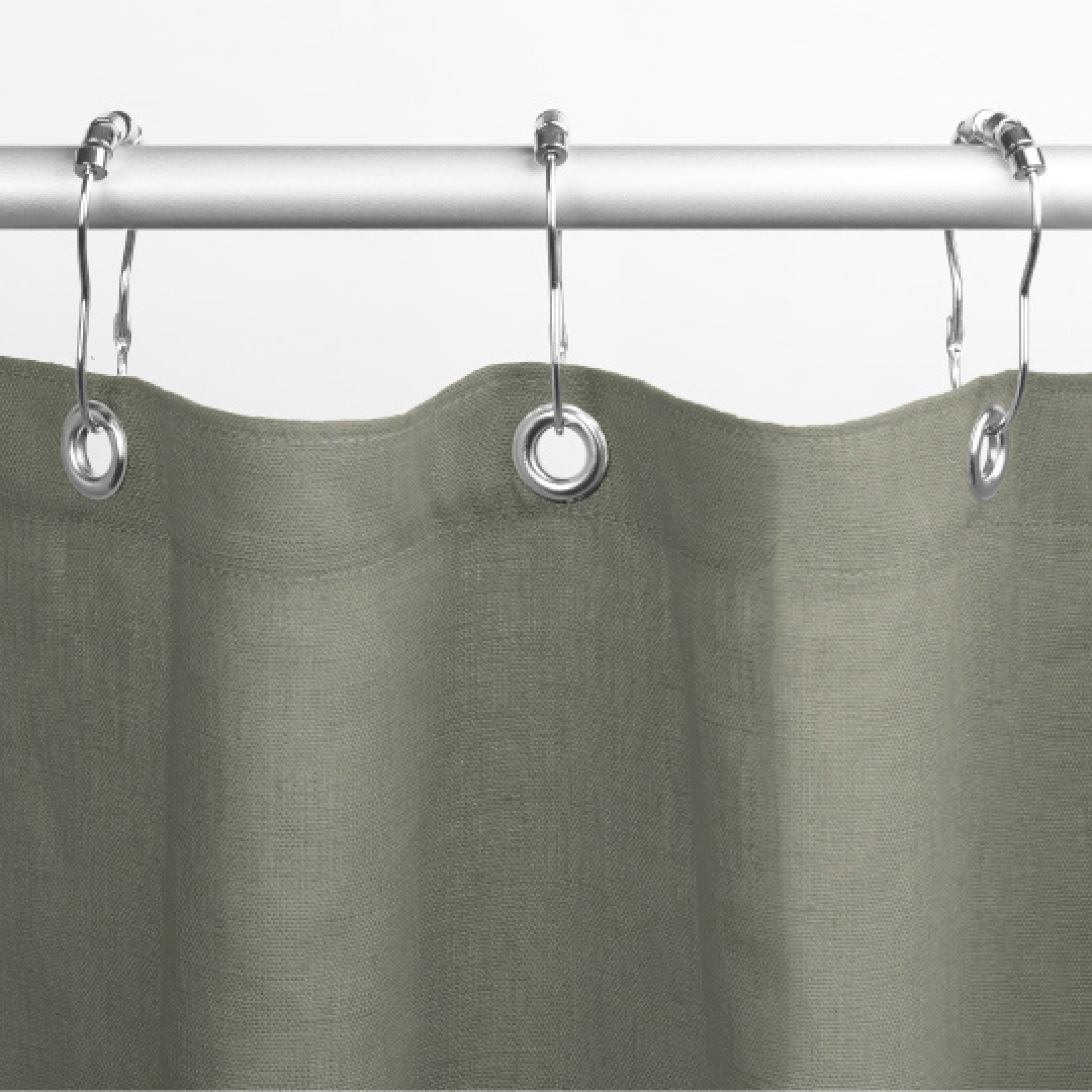 Bean Products natural linen shower curtain in slate for bath, tub and stall sizes