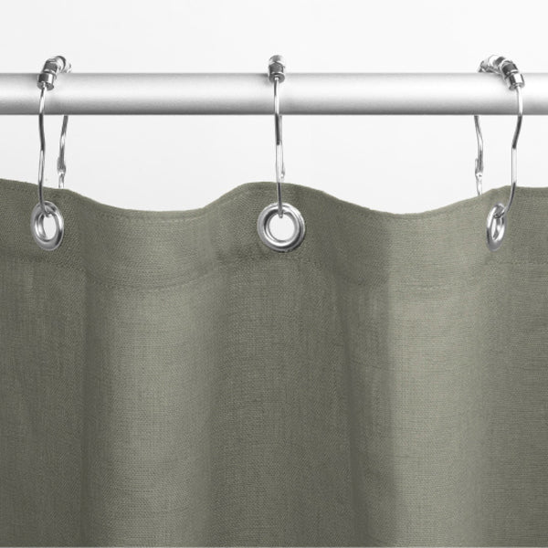 Bean Products natural linen shower curtain in slate for bath, tub and stall sizes