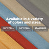 Fabric swatches in various colors with text about product availability and dimensions.