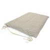 Beige pillow with drawstring on a white background