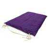 Purple drawstring bag on a white background